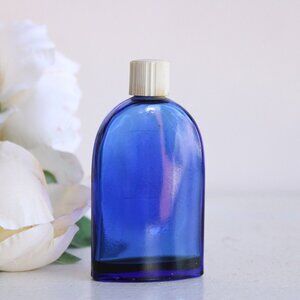 Vintage 1940s Bourjois Perfume, Cobalt Blue Colored Glass Bottle